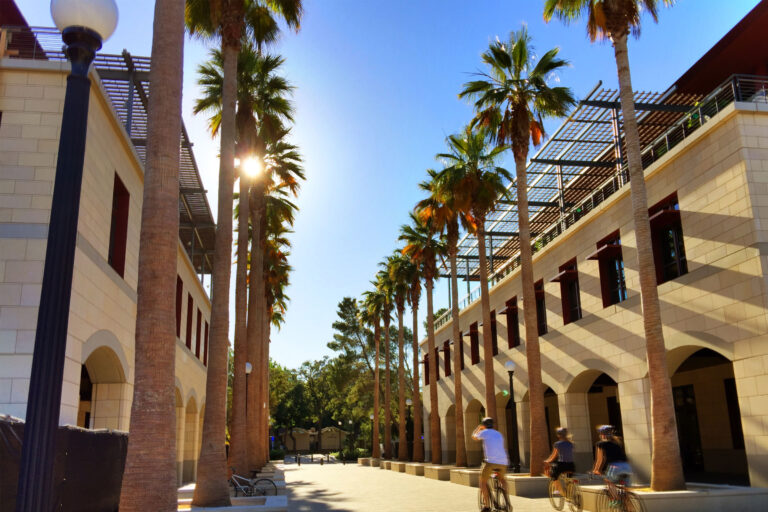 Exploring Offsets - bike riders on campus