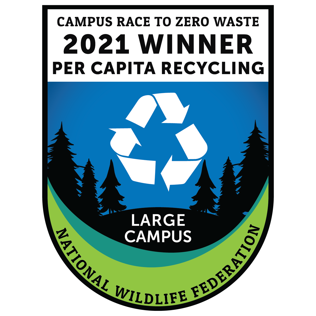 Race to Zero Waste 2021 Winner Badge for per capita recycling
