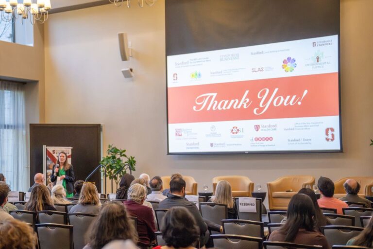 Kristin Parineh speaking at the 2024 Sustainable Stanford Living Laboratory Partnership Summit