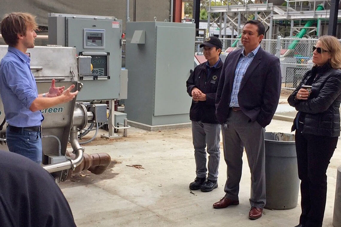 Group touring Codiga Resource Recovery Center at Stanford