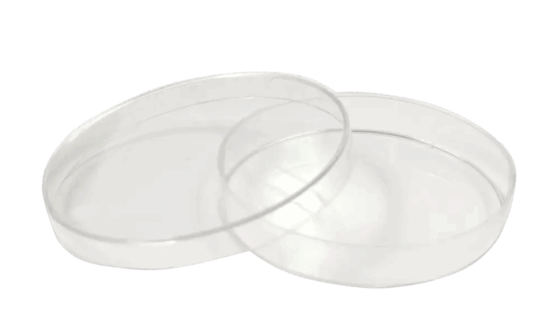 Two plastic petri dishes