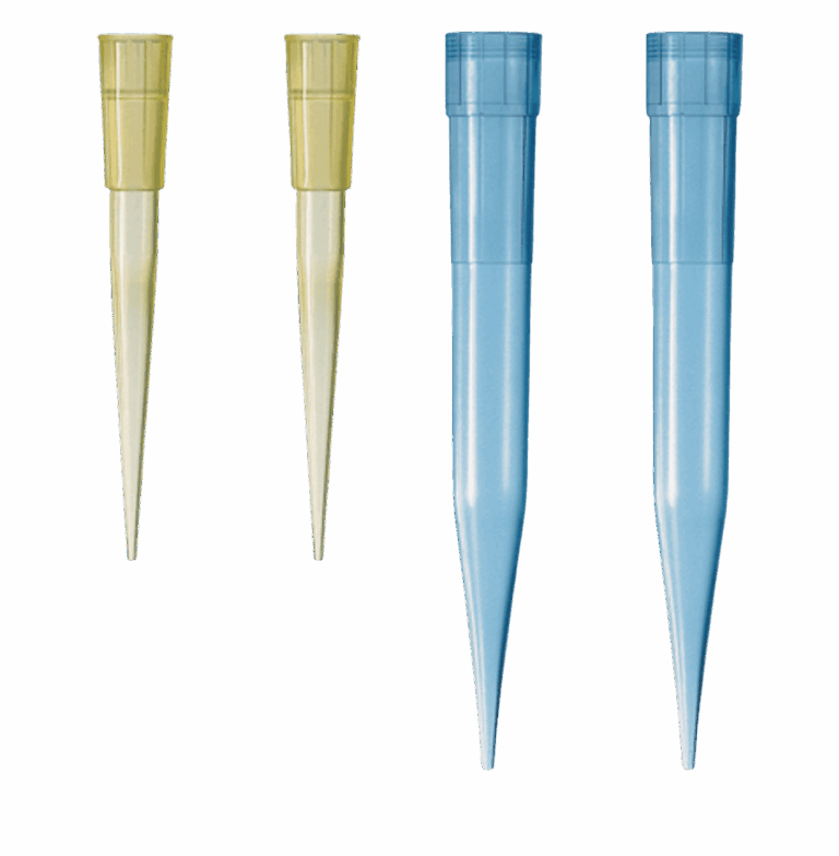 Four plastic pipette tips