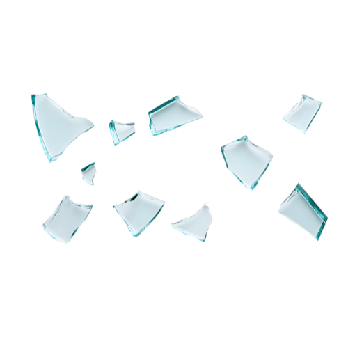 Pieces of broken glass