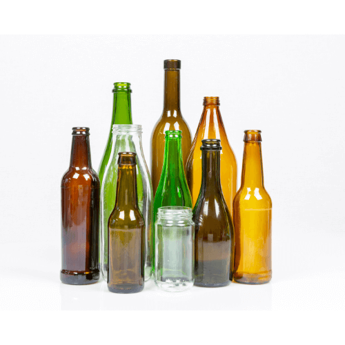Beer bottles and wine bottles