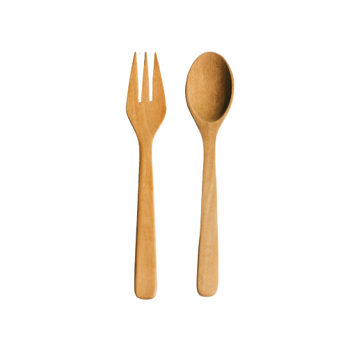 Wooden fork and spoon