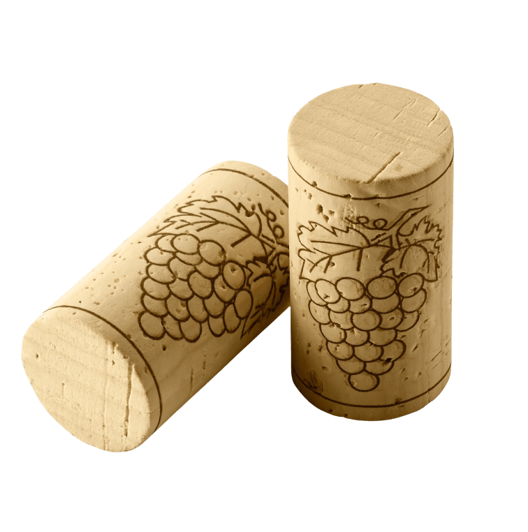 Two wine corks