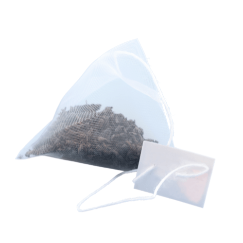 Clear plastic tea bag